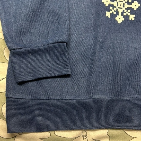 Vintage Blair Christmas Sweatshirt Holiday Crewneck Winter Festive Blue XL - Picture 7 of 15
